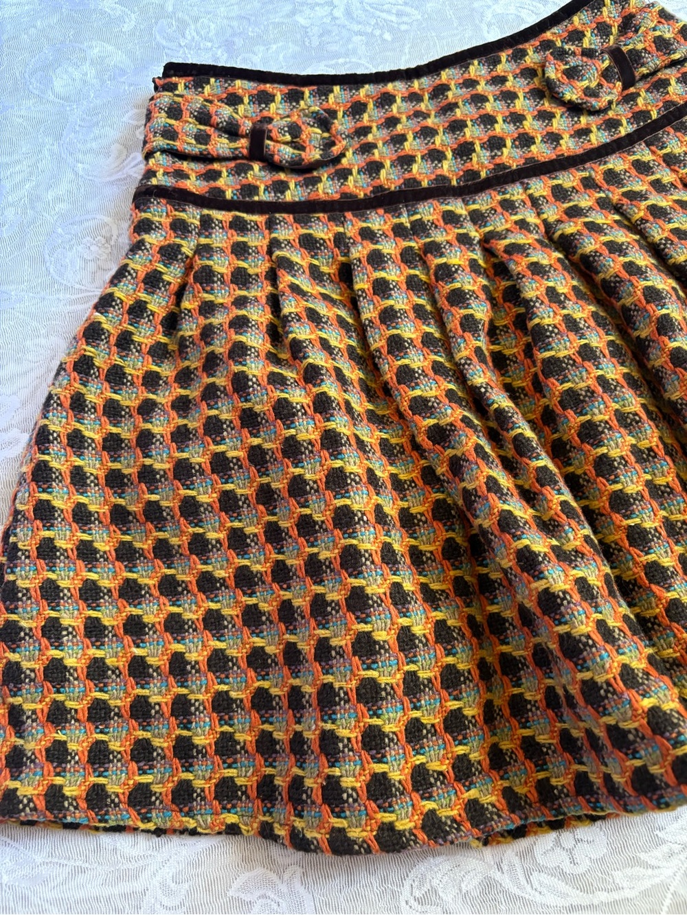 Authentic Korean Y2K Pleated Tweed Skirt Sz S Fashion Skirt 90’s Preppy Autumn